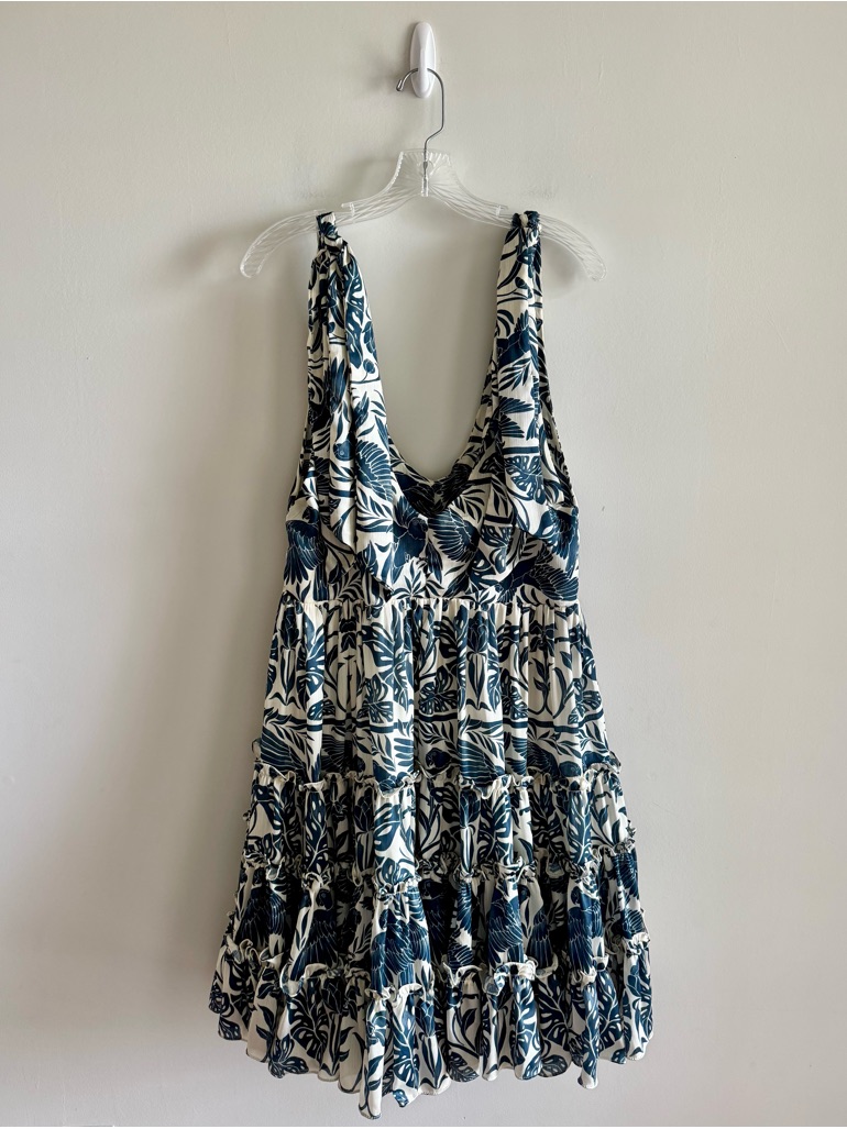 Eugenia Fernndez Blue Tropical Tiered Mini Dress